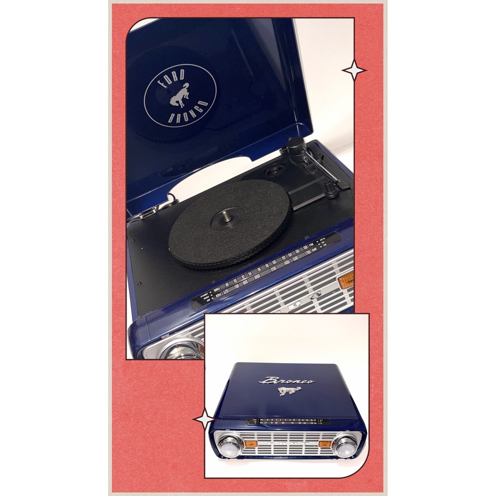 RARE!! ION Bronco LP 4-in-1 Retro Ford Bronco Turntable AM FM Radio USB Blue